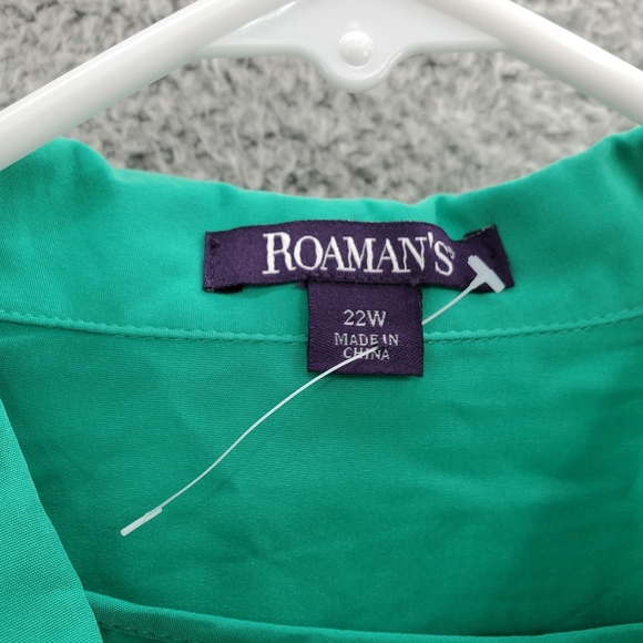 Roamans Dress 2 Piece Set Plus Size 22W Button Up Green - Picture 5 of 13